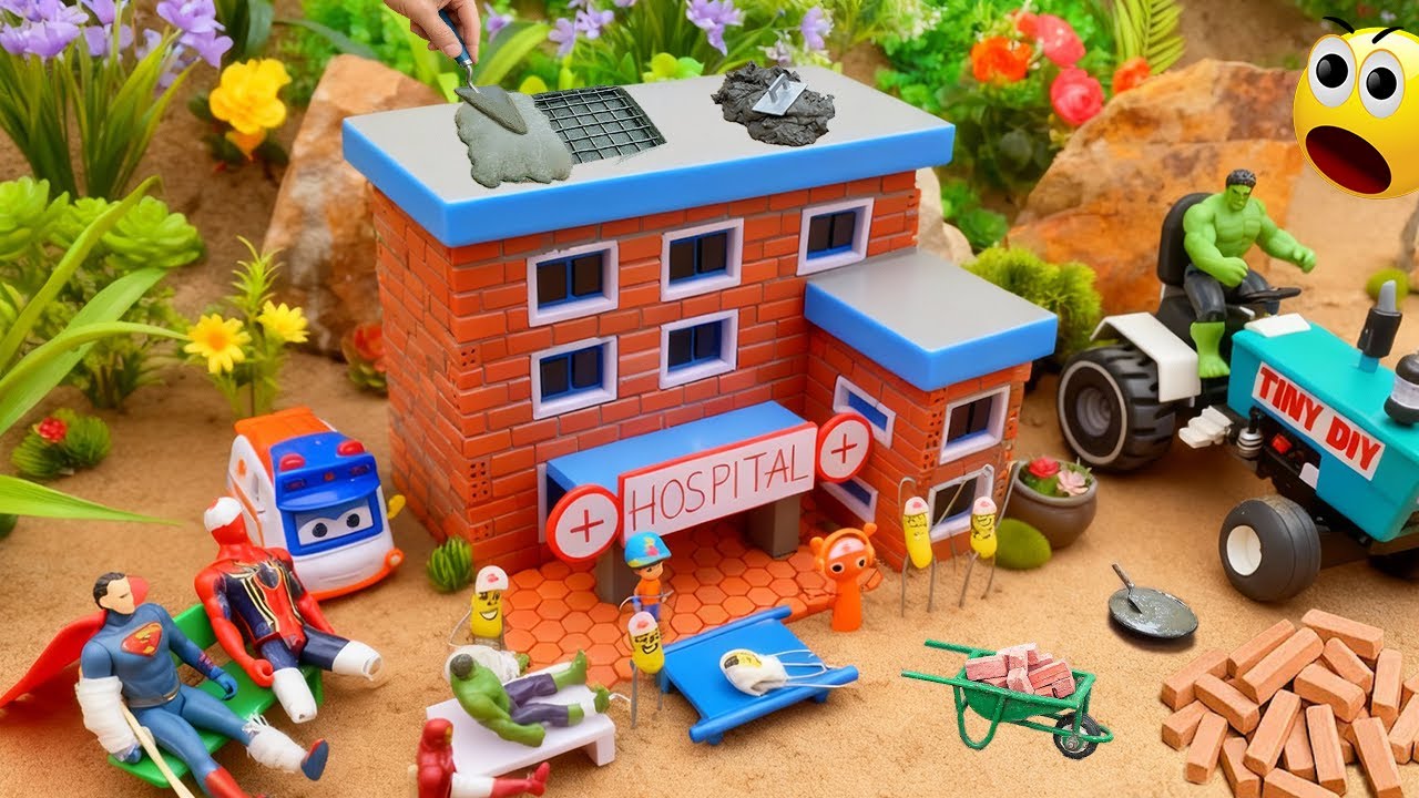 DIY Mini Tractor Builds a Modern 3-Story Fireproof Hospital | Brick & Concrete Science Project