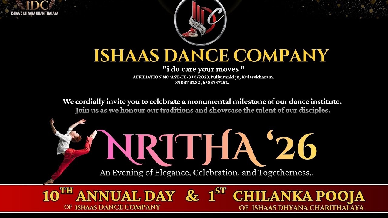 Ishaas dance company | 10th annual day | NRITHA 26| chilanka pooja
