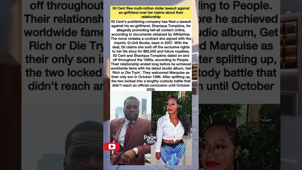50 Cent Sues Ex Shaniqua Tompkins For 1M Over Tell All Videos 50cent