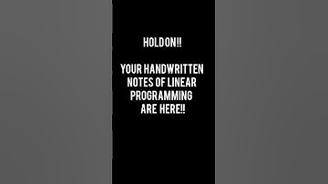 Handwritten Notes of Linear Programming | Master Cadre Maths | Complete Revision in One Shot#shorts