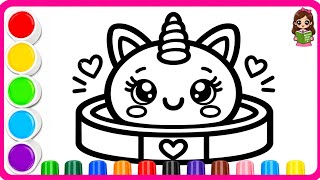 Cute Unicorn Coloring for Kids 🦄🌈 | Easy Coloring Video | Relaxing Art & Drawing
