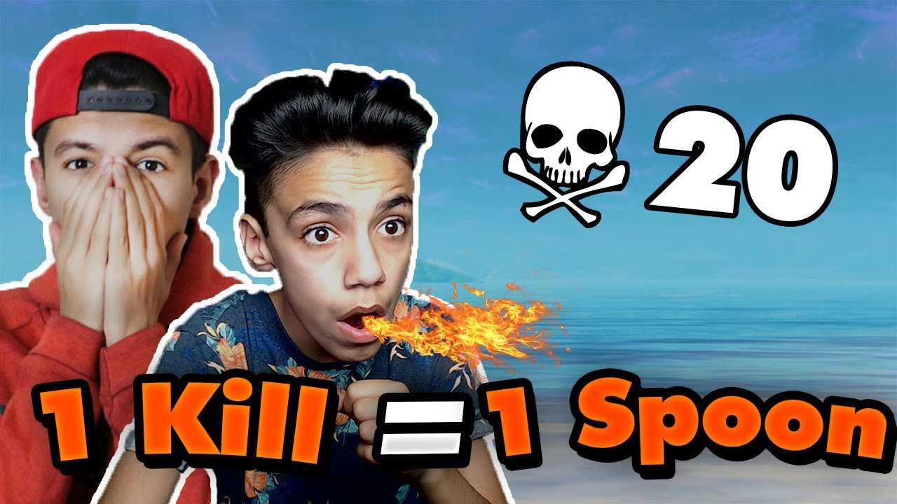 Fortnite Battle Royale 1 Kill = 1 Spoon Challenge! (Painful) YouTube