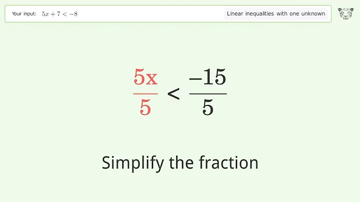 Solving Linear Inequalities: 5x+7 is Smaller Than -8