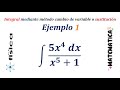 Integral mediante método cambio de variable o sustitución - Ejemplo 1