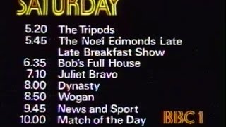 BBC1 Continuity & News Headlines - 1984