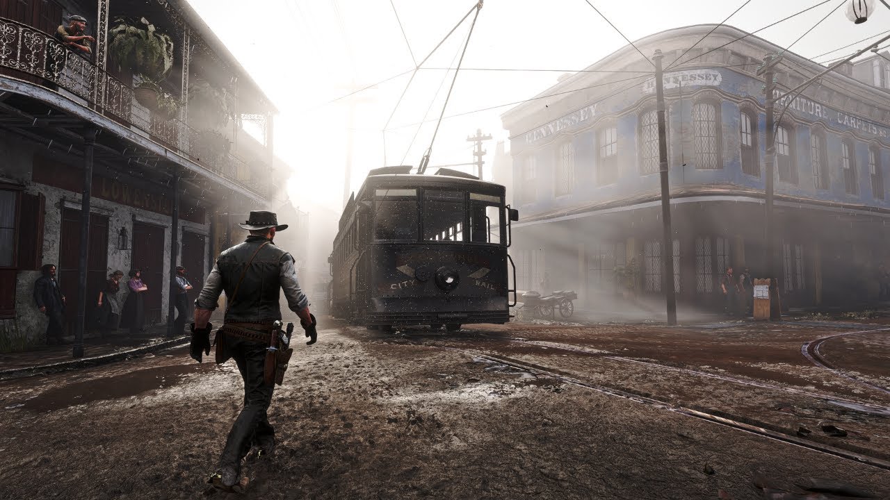 [4K] RDR2 Morning Rain Walk in Saint Denis | Vestigia Graphic Mod ...