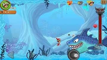 Jungle Adventures 2: STORY - World 2 Level 5 SHARK BOSS ...XMAS... Gameplay (Free Game On Android)