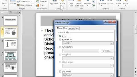 PowerPoint 2010 Access the Action Settings Dialog Box