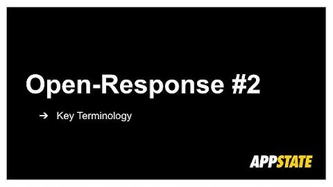 Foundations of Reading 190, Open Response #2, Video 2 [Key Terminology]