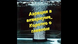 Aeration in the aquarium. Briefly about the main thing. Аэрация в аквариуме. Коротко о главном