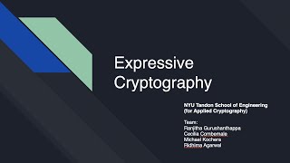 Expressive Cryptography Project Demo with Lessons