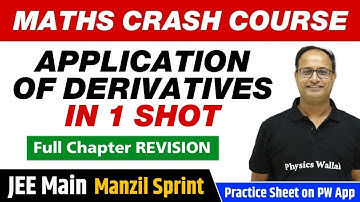 APPLICATION OF DERIVATIVES in One Shot - Full Chapter Revision | Class 12 | JEE Main