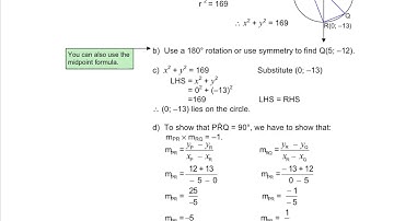 Grade 12 Mathematics - Equation of a Circle with Centre (0;0) (Module 2, Unit AG2)
