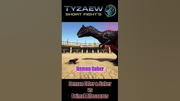 Demon Otter & Saber vs. Primal Allosaurus | ARK Dino Short Fight 🦎 #Shorts