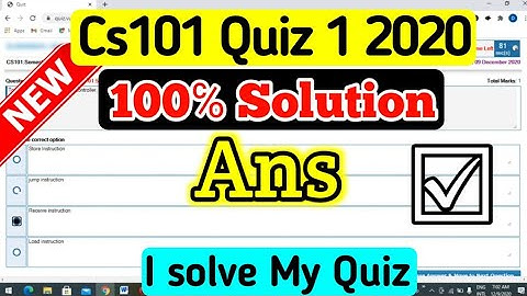 Cs101 Quiz 1 100% Solution 2020 | Cs101 Quiz Solution | Virtual University of Pakistan | Study Time