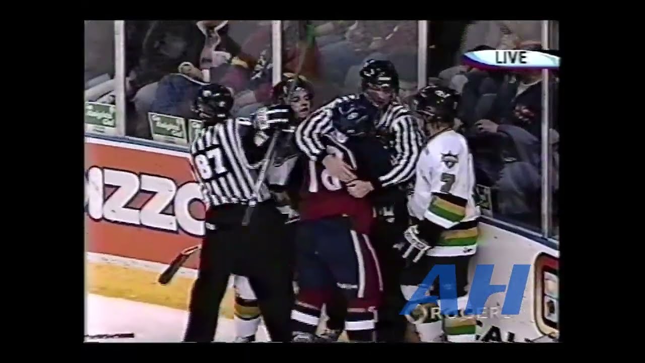 OHL Mar. 19, 2004 London Knights v Windsor Spitfires (R) Corey Perry v Paul Giallonardo (R)