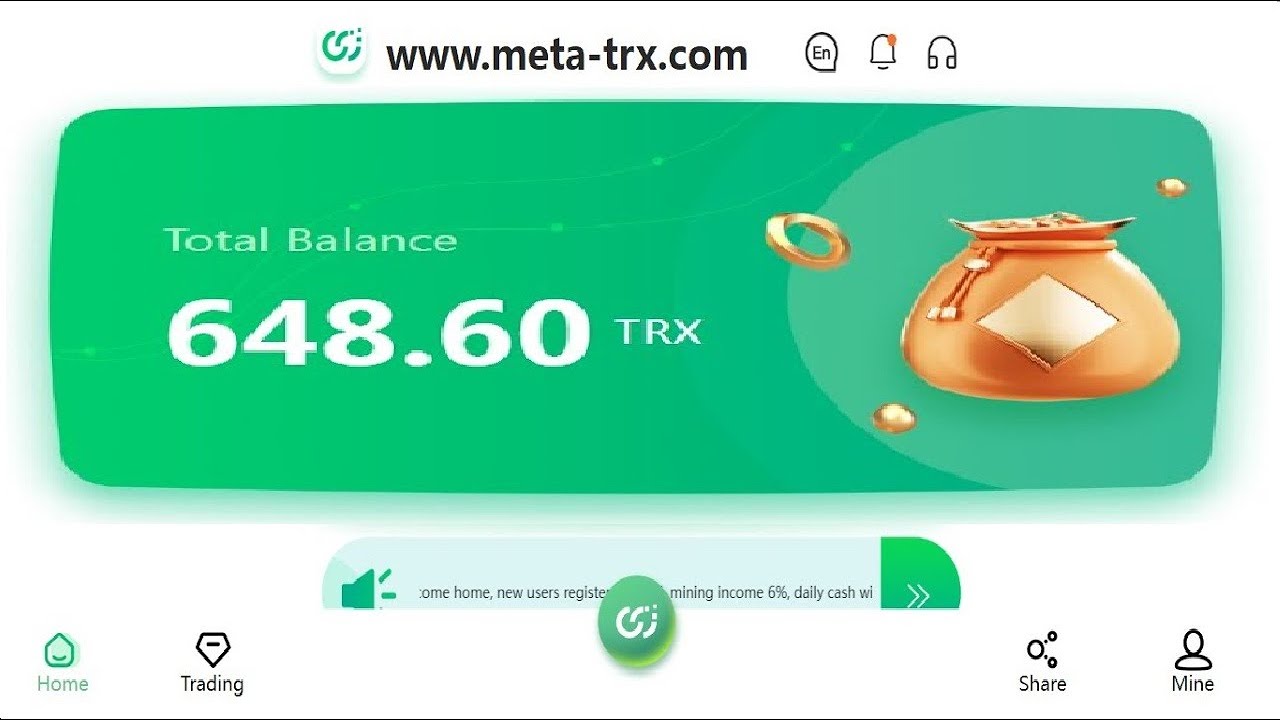 شرح موقع Meta-Trx للاستثمار وتعدين علمة Tron وربح 6% يوميا وايداع 50 TRX سحب 1.4 TRX موقع موثوق ورئع