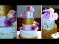 كيكة الخرز الذهبي للأعراس Gold Sequin Wedding Cake Tutorial