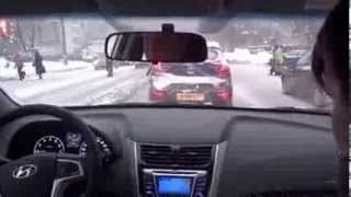 Автомобиль Hyundai Solaris VSK, 1.6 л, 123 л.с.  Обкатка по снегу.
