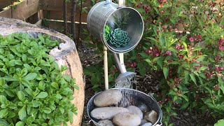 Easy diy water feature/ Galvanized bucket project ￼