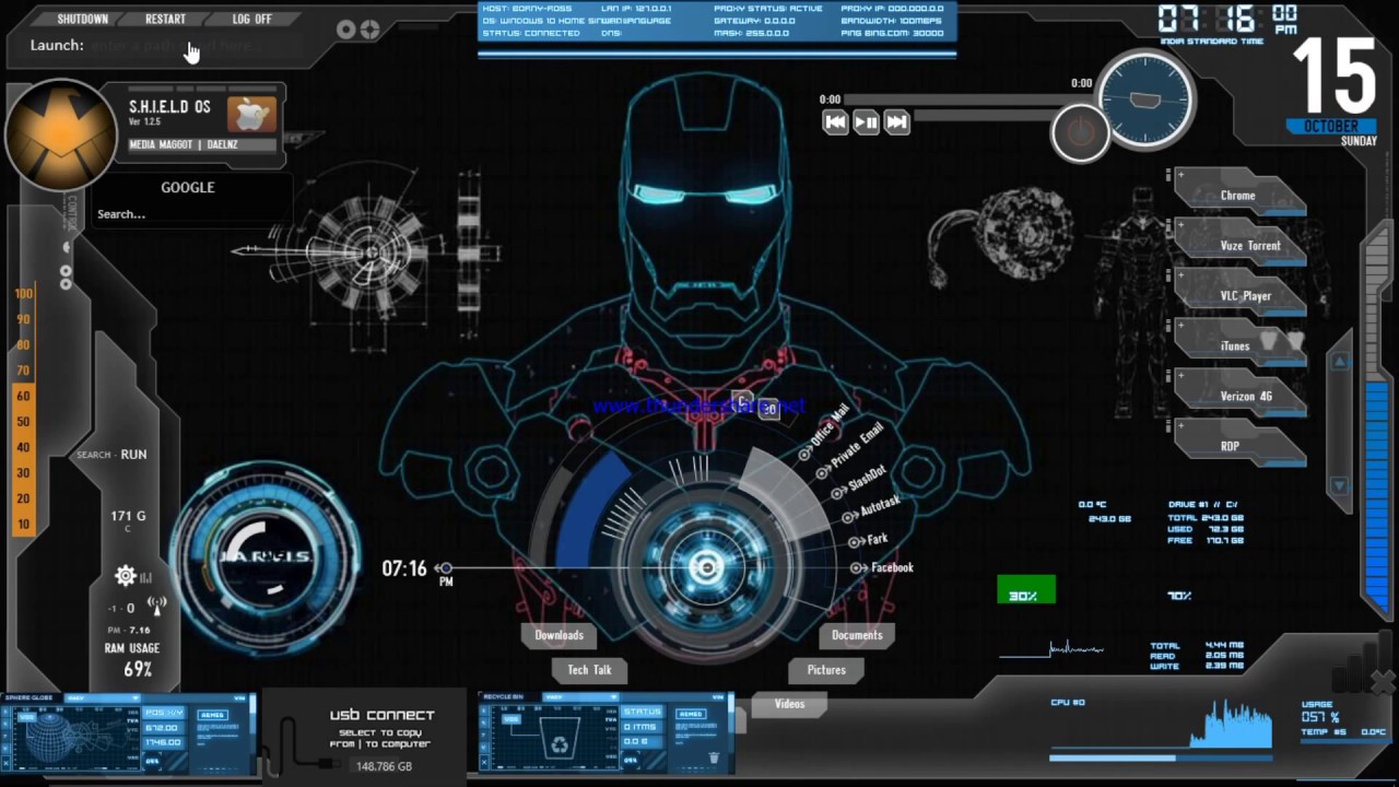 Jarvis (IRON MAN) Theme pack on Windows 8/8.1/10 (Great Look).👍 - YouTube