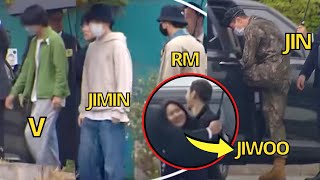 Video thumbnail of "Jhope Sister & Parents at Military Camp, BTS & Jin Leave for Lunch after Entrance Ceremony service"
