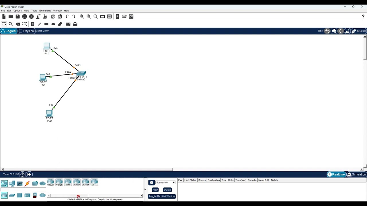 Как спроектировать базовую сеть в Packet Tracer?