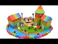 DIY How To Build Circular Villa Area from Kinetic Sand and Slime