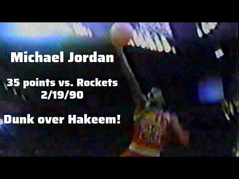 Michael Jordan 35pts Vs Rockets Dunk Over Hakeem 1990 - como conseguir la banda de tnt en roblox bananoyt youtube