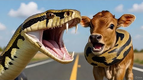 Brave Heroes Save Crying Calf From Giant Python Attack | Emotional Animal Rescue