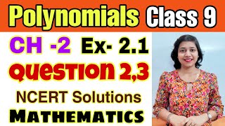 Class 9 Maths Chapter 2 Polynomials - Exercise 2.1 Question 2,3 in Hindi| NCERT Solutions | CBSE