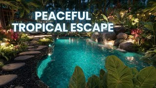 Tropical Spa Relaxation 🌿 Flowing Fountain Sounds, Peaceful Piano &amp; Deep Stress Relief
