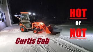 Taking My Temperature in The Curtis Cab // Kubota BX23S Night Plowing Sleet And Ice