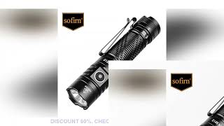 Sofirn SR12 EDC Flashlight 1450LM Powerful Light SFT25R LED 18650 USB C Rechargeable Torch IP68 Wate