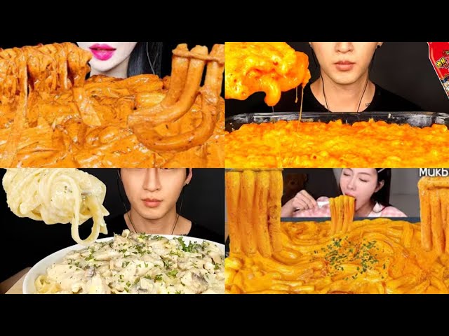 ASMR EATING CHEESE PASTA CHALLENGE 😋😍#asmr #youtubevideo #cheese #pasta #mukbang 