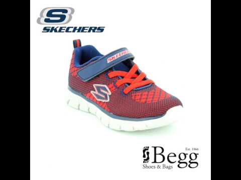 Skechers Mini Knit 95092 NVRD Navy-Red first shoes