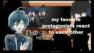 my favorite anime(game) characters react to each other / 1/5 / shuichi saihara/danganronpa /spoilers