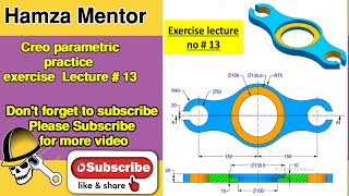 How to make complex shape in creo parametric in exercise model no 13|| Creo parametric