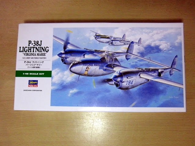 ハセガワ P 38J ライトニング バージニアマリー 1／48 プラモデル