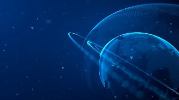 Digital Planet With Rings 01 Motion Graphics