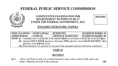 CSS PAST PAPERS - 2012 - ENGLISH LITERATURE - OPTIONALLY SUBJECT  (GROUP 5)