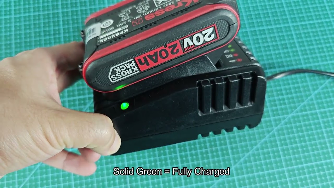 Kress 20V Battery Charger Light Meaning (Blinking Red, Solid Red, Green)