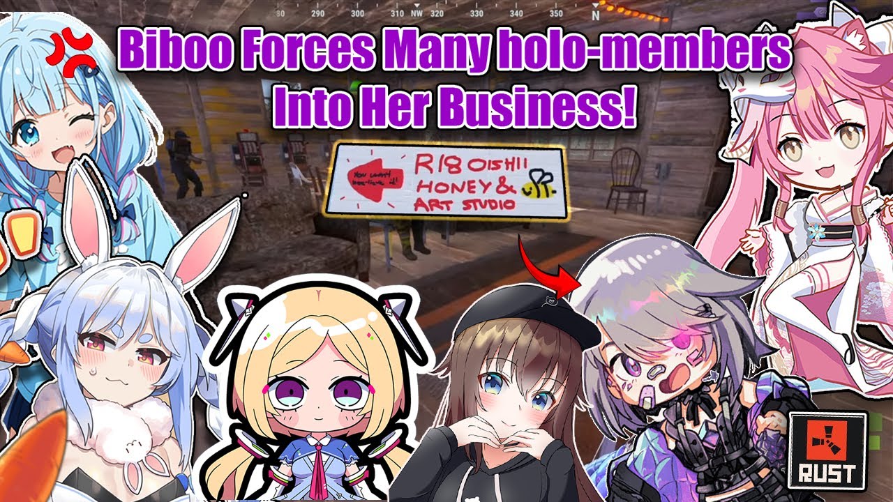 Biboo Raora Start a Business Forcing Pekora Akirose Sora and Su-chan to Buy In RUST day 4【Hololive】