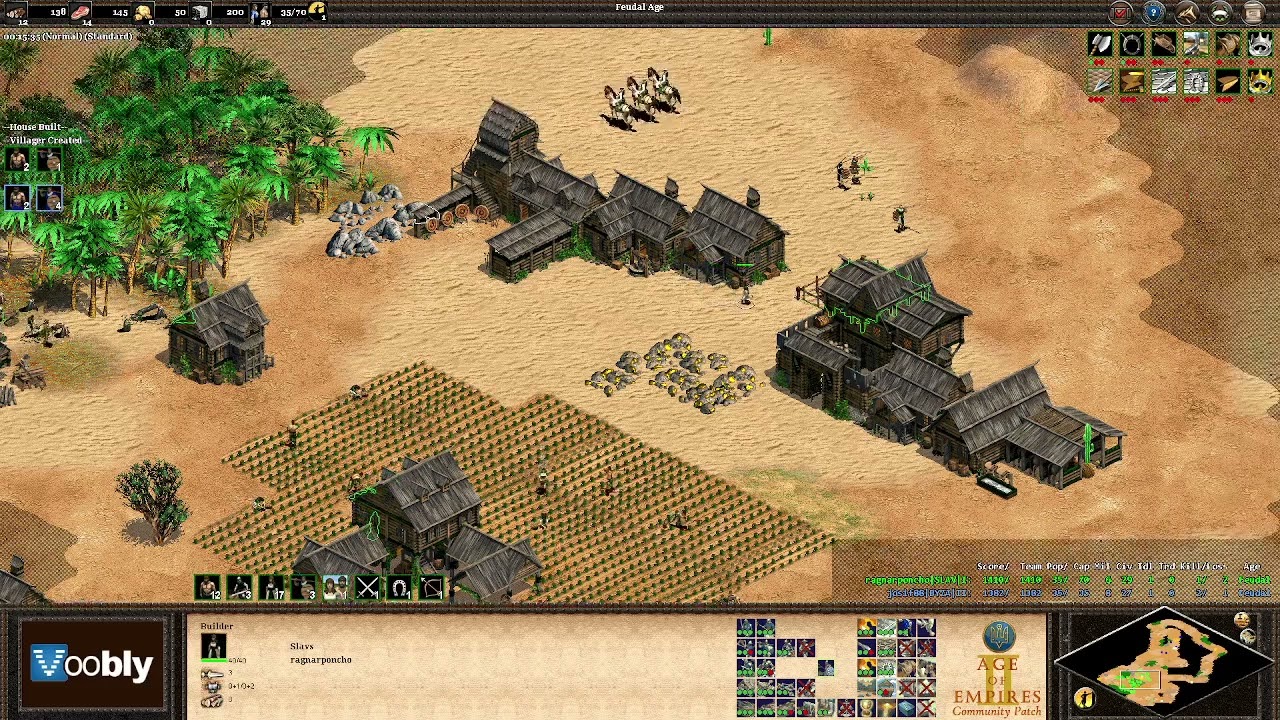 Voobly AOE2 1.6: Arabia, Slavs vs Byzantines