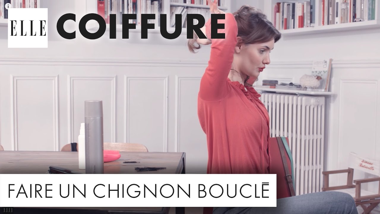 Tuto : Comment faire un chignon bouclé I ELLE Coiffure