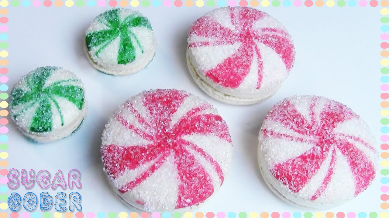 CHRISTMAS PEPPERMINT MACARONS COOKIES, DESSERT IDEAS