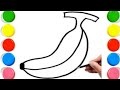 How To Draw cute banana Drawing, Painting &amp; Coloring For Kids and Toddlers_ Child Art 🐋