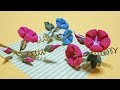 つまみ細工/どこから見ても朝顔part1/蕾・葉・ツルを作る/アサガオの作り方/kanzashi flower/vol.28