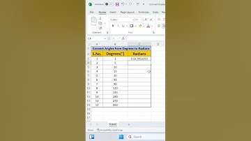 Convert Angles from Degrees to Radians in Excel | Advance Excel | Excel Tips & Tricks | #excel
