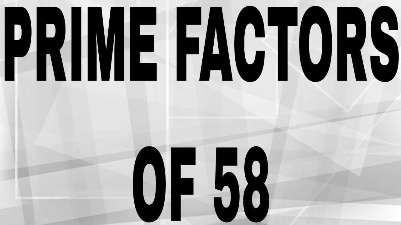 PRIME FACTORS OF 58